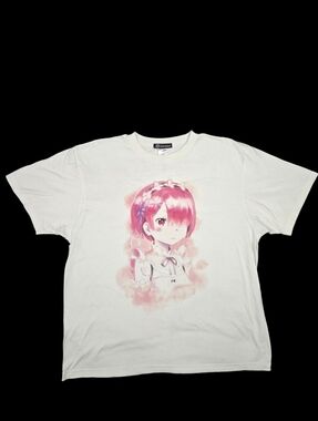 Re:Zero Ram Anime Graphic T-Shirt 2XL Arma Bianca White Streetwear Kawaii Unisex